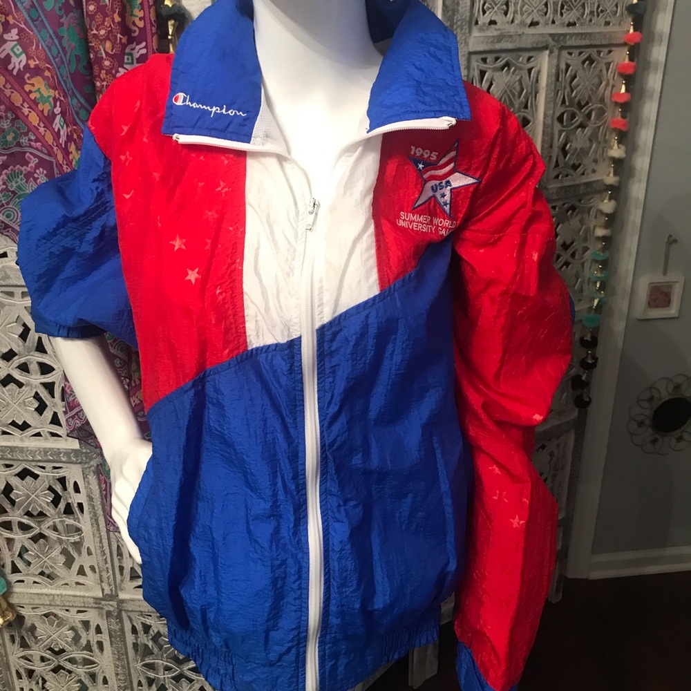 90’s vintage champion American flag windbreaker